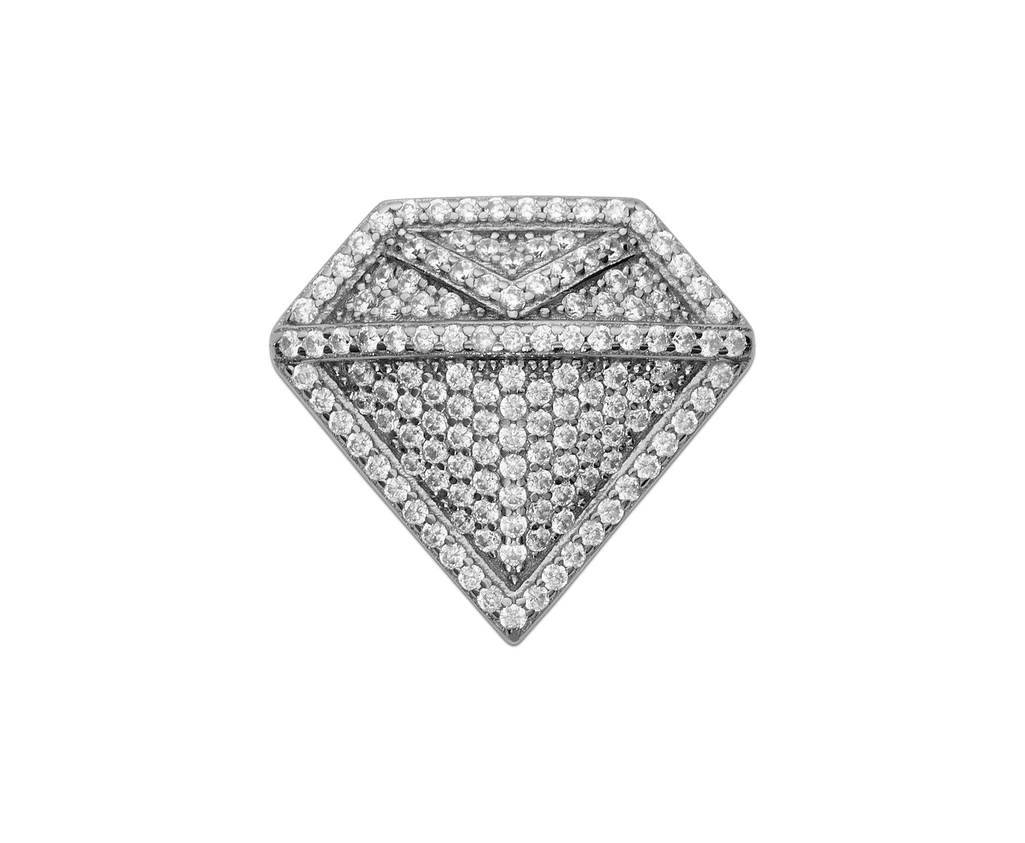 Inclusive Jewelry Diamond Lapel Pin Silver
