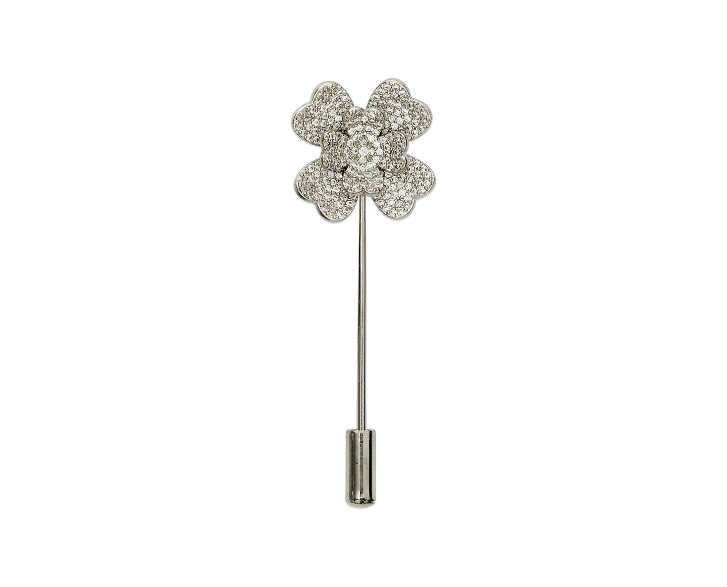 Silver Flower Lapel Pin - InclusiveJewelry